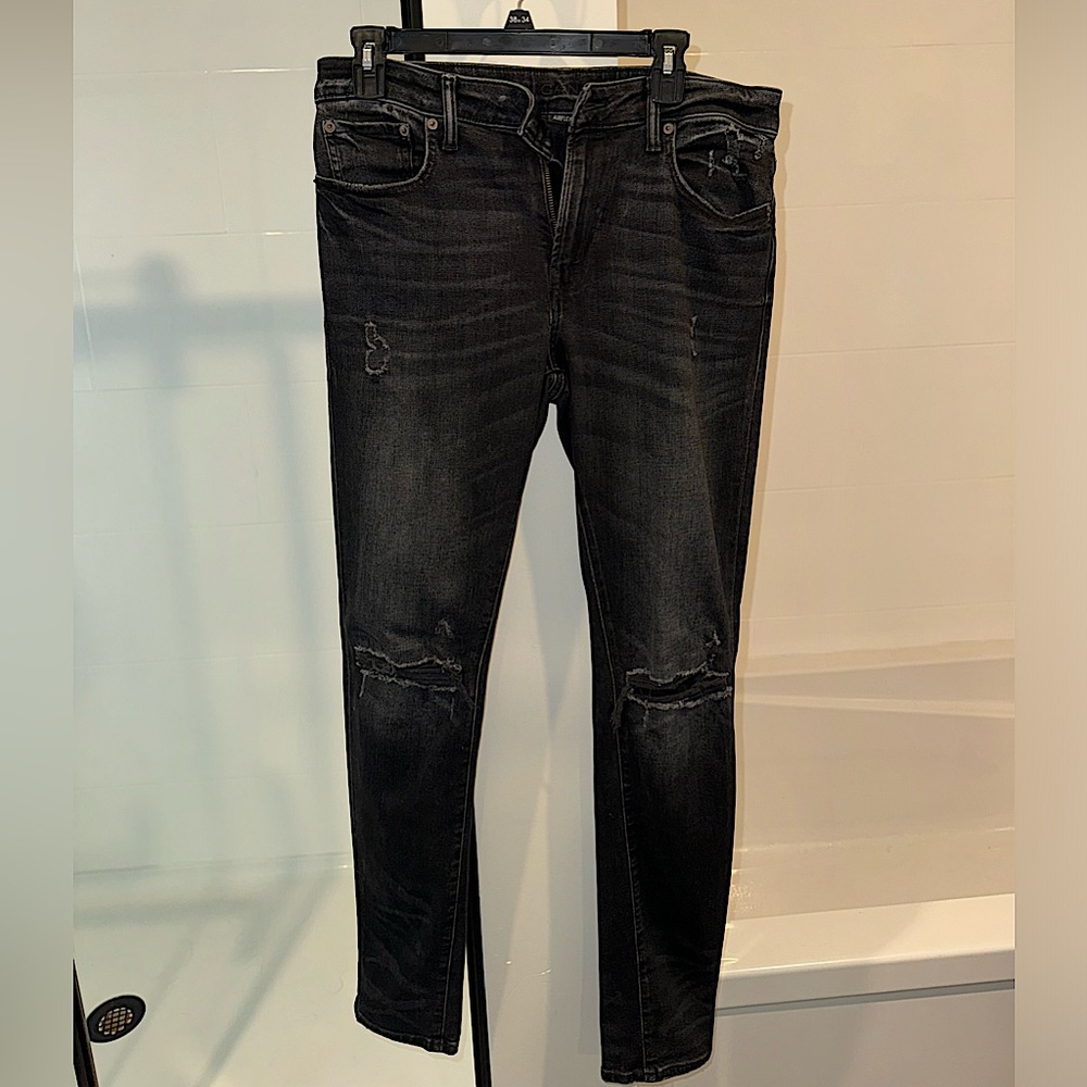 American Eagle Mens Skinny Jeans Black Size 32x34 Airflex